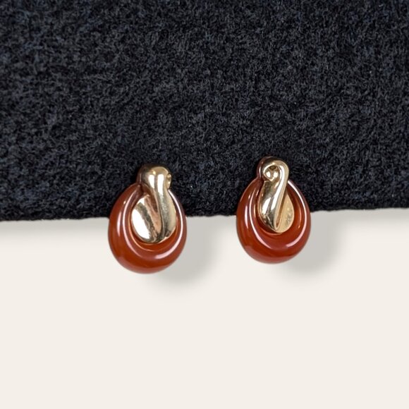 V. Avon Black & Brown Convertible Stud Earrings - Picture 4 of 8